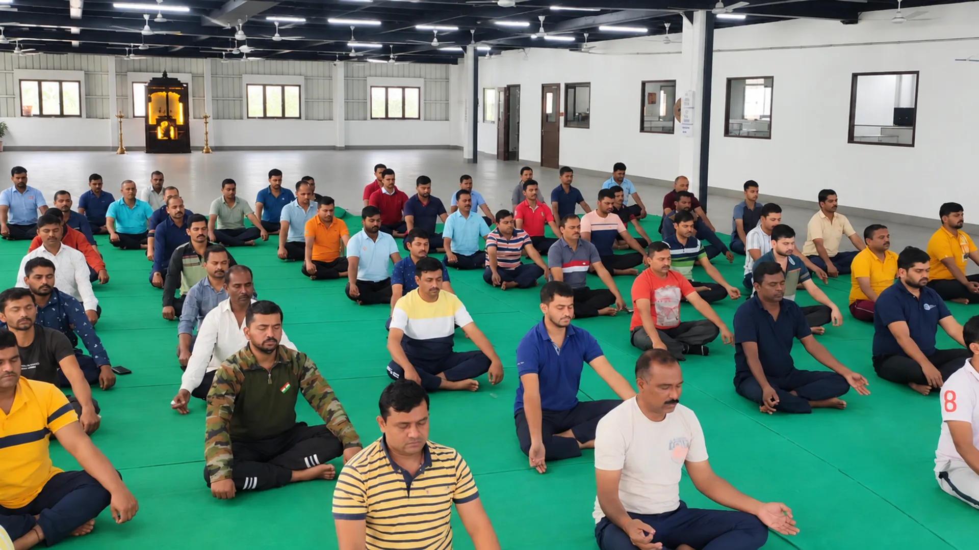 Yash Group employees in a yoga session as part of CSR wellbeing programmes